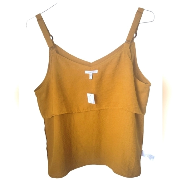 Maurices Mustard Tortoise Shell Decorative Ring Polyester Tank Top XL NWT - Picture 4 of 12